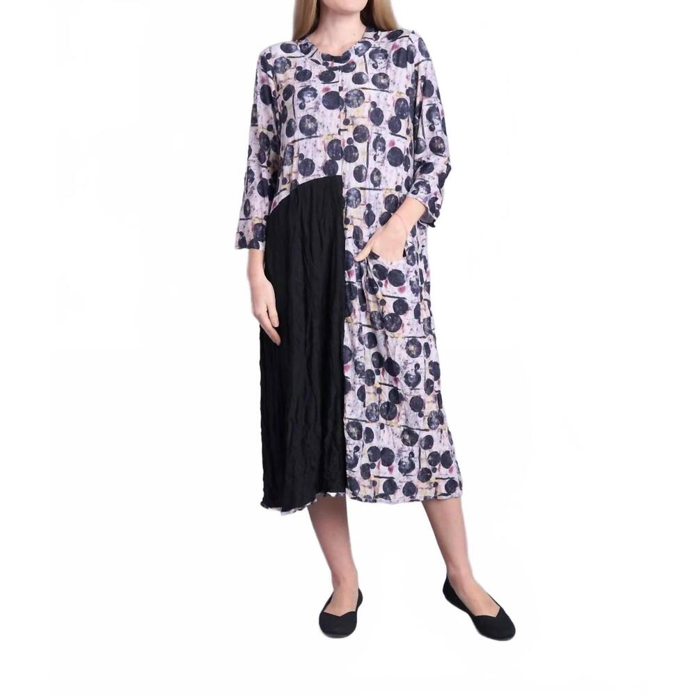 NEW SHANA APPAREL crinkle dress in black